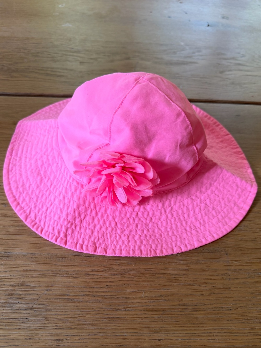 Carter's Bright Pink Sun Hat with Flower Accent